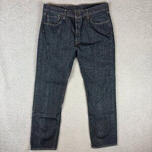 Levi's 501 Jeans Men's Size 34x32 (Fits 34x31) Black Button Fly Straight Leg